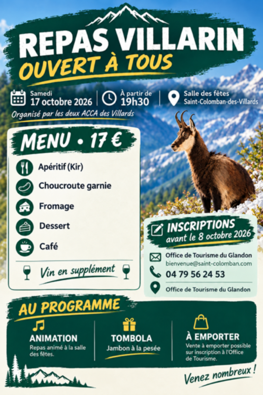 Repas Villarin_Saint-Colomban-des-Villards - © ACCA des Villards Repas Villarin_Saint-Colomban-des-Villards