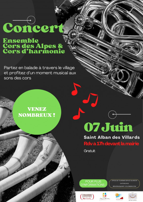 Concert Ensemble de Cors des Alpes & Cors d'harmonie_Saint-Colomban-des-Villards
